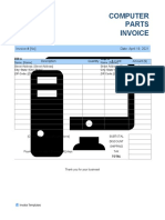 Computer Parts Invoice Template