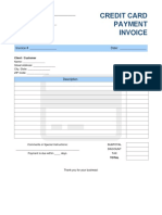 Credit Card Payment Invoice Template