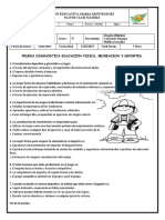 Plan de Clase - Prueba Diagnostica Educacion Fisica