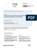 The Impact of Corporate Social Responsibility On Firms' Financial Performance in South Africa