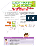 Adición y Sustracción de Números Mixtos para Tercero de Primaria