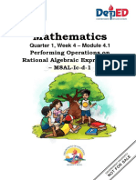 Q1-Wk-4, Math 8 - Q1 Module 4.1 - Operations of Rational Algebraic Expressions