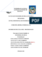 Informe de Compañia Minera Poderosa Practicas Pre Profesionales