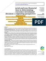 Role of Financial and Non-Financial Information in Determining Individual Investor Investment Decision: A Signaling Perspective