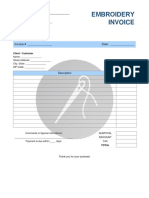 Embroidery Invoice Template