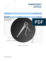 Embroidery Invoice Template