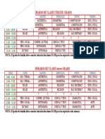 Horario de Clases Tercer Grado