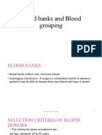 Blood Banks and Blood Grouping