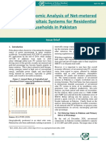 Techno-Economic Analysis of Net-Metered Solar PV Systems For Residential Households in Pakistan