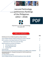 Science and Technology Competitiveness Rankings of The Philippines (2012 - 2018)