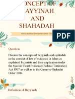 Concept of Bayyinah and Syahadah in Islamic Evidence Law