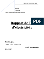 Rapport de TP D'électricité:: Réalisée Par