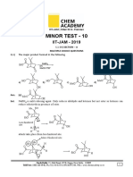 Minor Test - 10: IIT-JAM - 2019