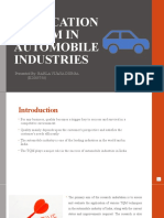 Application of TQM in Automobile Industries: Presented By: Barla Vijaya Durga (K2005758)