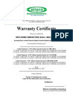 Warranty Certificate Format