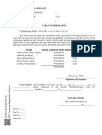 Treasurer'S Affidavit: Doc. No. - Page No. - Book No. - Series of 20