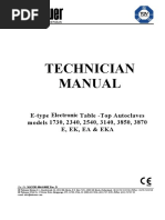 Technician Manual: E-Type Electronic Table - Top Autoclaves Models 1730, 2340, 2540, 3140, 3850, 3870 E, Ek, Ea & Eka