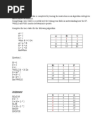 Trace Tables: Assignment