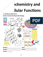 Biochemistry and Cellular Functions: T.A. Blakelock High School Grade 12 University Preparation Biology