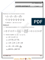 Série D'exercices N°2 - Math Activités Numériques II - 1ère AS (2011-2012) Mme GUESMIA Aziza