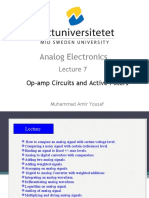 Analog Electronics: Op-Amp Circuits and Active Filters