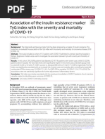 Association of The Insulin Resistance Marker Tyg Index With The Severity and Mortality of Covid-19