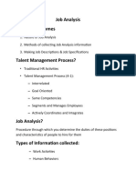 Job Analysis Learning Outcomes