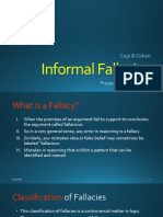 Informal Fallacies: Copi & Cohen