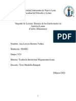 Reporte de Lectura - Historia de Los Intelectuales en América Latina