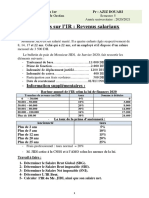 Exercices Sur l'IR: Revenus Salariaux Exercice 1:: - Information Supplémentaires