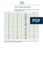 Ancient Greek Alphabet: Uppercase Lowercase Name Equivalent