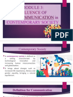 Module 3 Influence of Mass Communication in Contemporary Society - Part 1