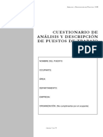 Cuestionario Análisis y Descripción de Puestos de Trabajo