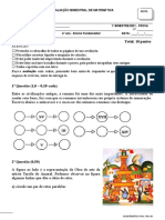 Prova de Matemática - 1ºbim - 4° Ano