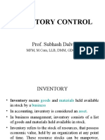 Inventory Control: Prof. Subhash Dalvi