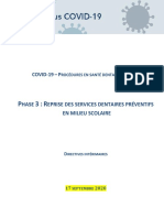 COVID 19 PROCEDURES DENTAIRES Sante Publique 17 Septembre 2020 15H SM