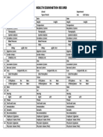 Health Examination Record