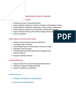 First Internal Course (3 Semester) General Pharmacological Principles