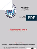 Experiment 1 and 2 Bio103L