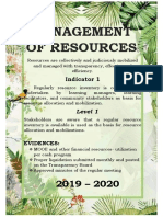 Management of Resources: Indicator 1