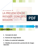 Unidad 01 La Prevencion de Riesgos Conceptos Basicos