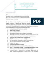 Carta de Requerimiento de Informacion y Documentacion Jefe de Contabilidad