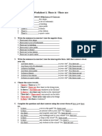 Worksheet 1. There Is / There Are: There's There Are Are There Any Is There A There Aren't There Isn't A Is There