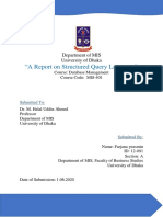 "A Report On Structured Query Language": Department of MIS University of Dhaka