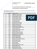 Listado Provisional de Candidato Admitidos