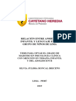 Relacion Ansiedad Infantil y Lenguaje