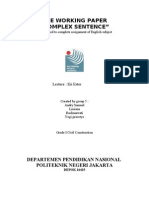 The Working Paper "Complex Sentence": Departemen Pendidikan Nasional Politeknik Negeri Jakarta