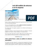 La Importancia Del Análisis de Entornos Innovadores en La Empresa