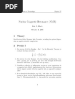 Nuclear Magnetic Resonance (NMR) : 1 Theory