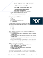 Monetary Policy Multiple Choice Questions